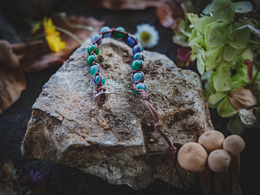 Bracciale in pietra intrecciato fluorite