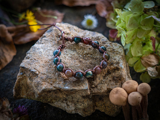 Bracciale in pietra intrecciato in agata Indiana