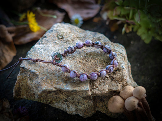 Bracciale in pietra intrecciato charoite