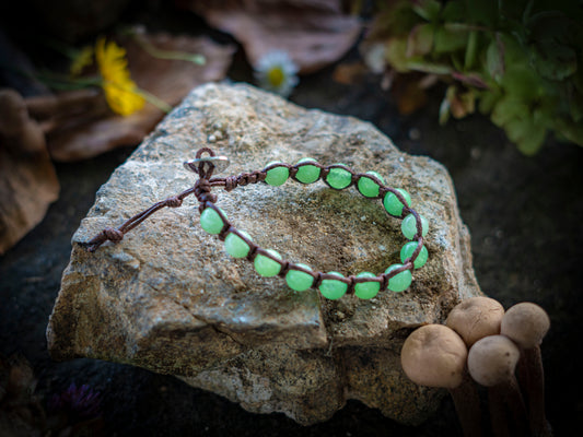 Bracciale in pietra intrecciato olivine