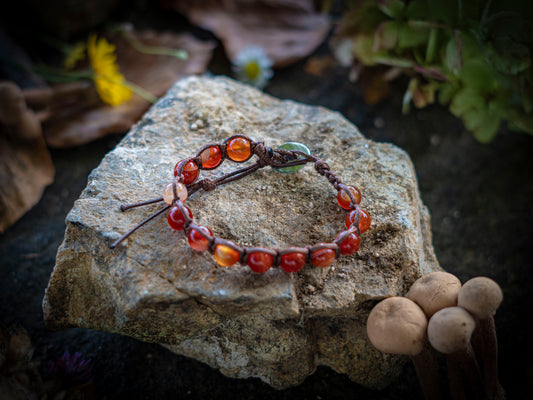 Bracciale in pietra intrecciato corniola