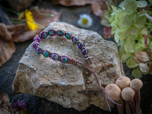 Bracciale in pietra intrecciato in zoisite