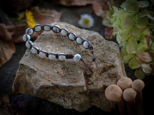 Bracciale in pietra intrecciato howlite