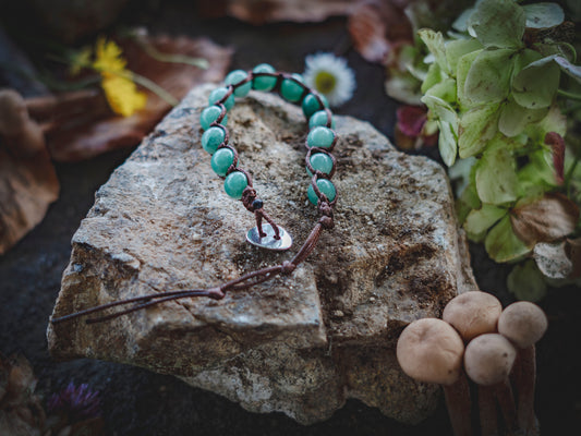 Bracciale in pietra intrecciato fluorite verde