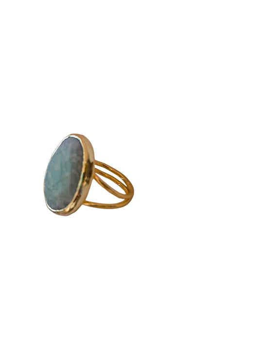 Anello regolabile in larimar