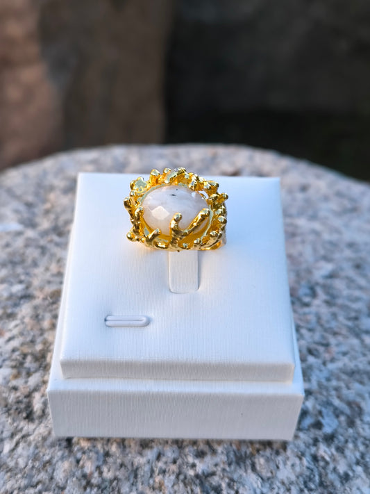 Anello regolabile pietra di luna