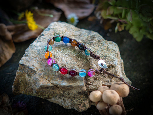 Bracciale in pietra intrecciato chakra