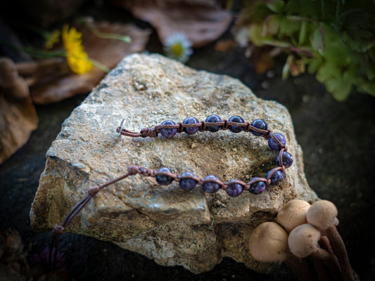 Bracciale in pietra intrecciato purpurite
