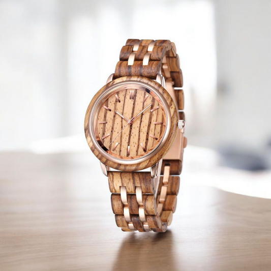 Orologio in legno di zebrano