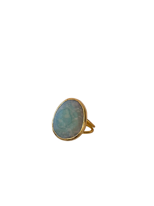 Anello regolabile in larimar