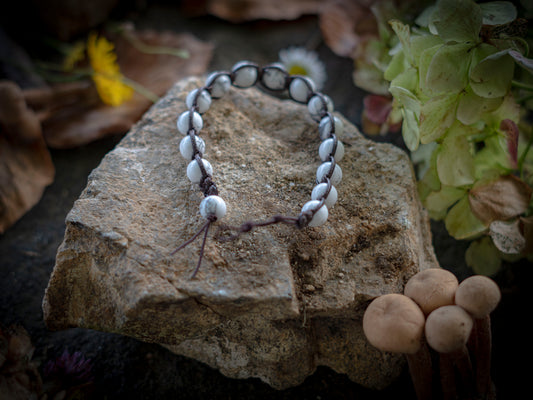 Bracciale in pietra intrecciato howlite