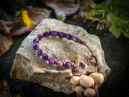 Bracciale in pietra intrecciato lepidolite