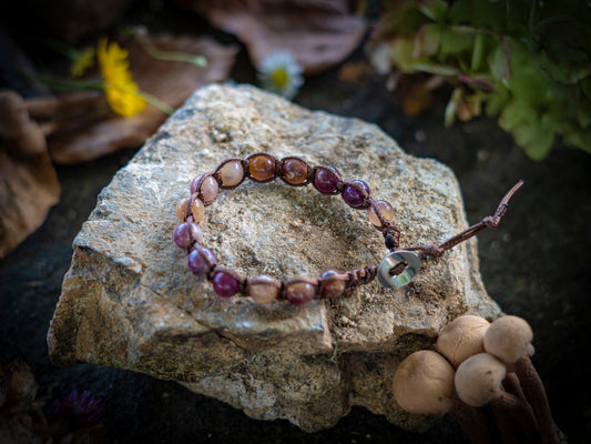 Bracciale in pietra intrecciato raw halite