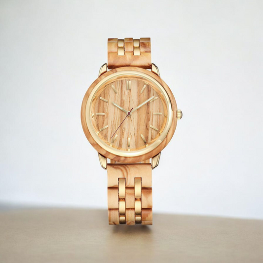 Orologio in legno d'ulivo