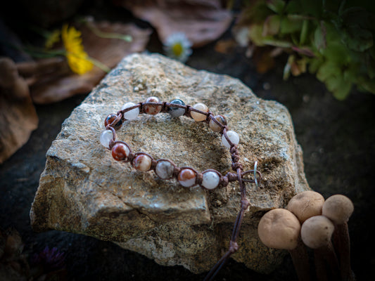 Bracciale in pietra intrecciato bauxite
